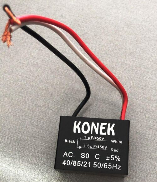 CONDENSADOR DOBLE DE ARRANQUE MOTOR C/CABLE 1UF + 1,5UF(3 CABLES)   9-G