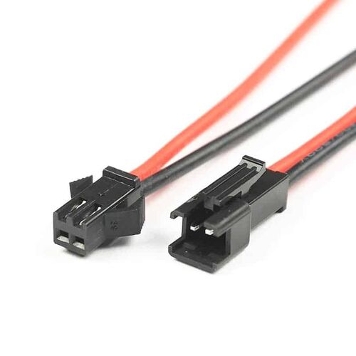 CONEXION CABLE 15CM CON CONECTOR JST MACHO-HEMBRA 2 CONTACTOS (PAREJA )