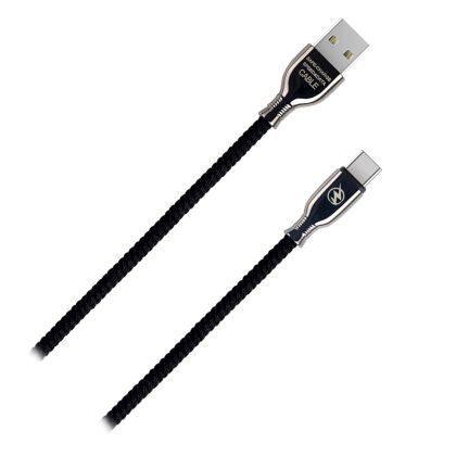 CONEXIÓN USB MACHO A USB TIPO C CONECTORES DE ALEACIÓN ZINC CABLE TRENZADO 2A 1 MT