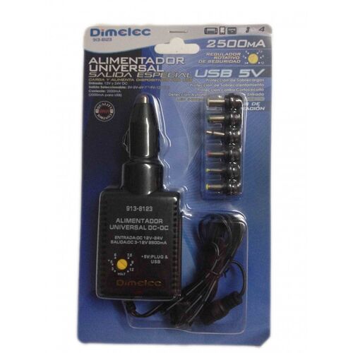 FUENTE ALIMENTACION COCHE 2500mA USB