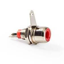 CONECTOR HEMBRA RCA FIJACION A ROSCA ROJO