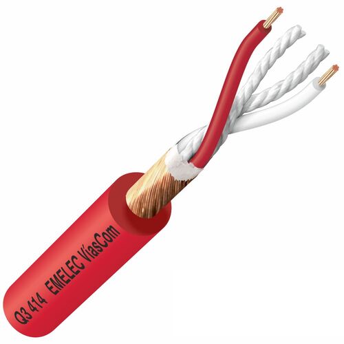 CABLE PANTALLA TRENZA O.F.C. 2 x 0,22 ROJO