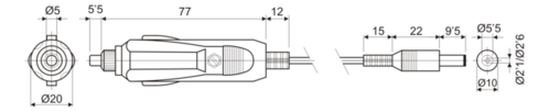 CONEXION ENCENDEDOR AUTOMOVIL 2.1MM