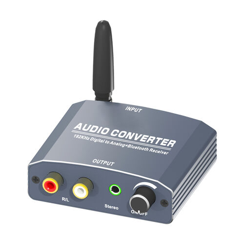 CONVERSOR FIBRA OPTICA  DE AUDIO DIGITAL COAXIAL  / OPTICO A AUDIO ANALOGICO  CON BLUETOOTH