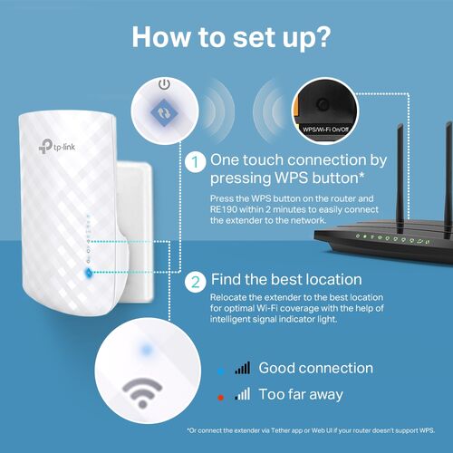 REPETIDOR  TP-LINK 300/433 Mbps TL-RE200 Dual Band 2.4GHZ 5 GHZ