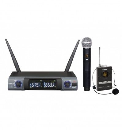 MICROFONO INALAMBRICO KARMA SET  8302PL  UHF CON MICROFONO DE MANO Y AURICULARES