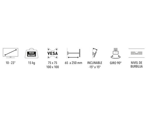 Soporte para TV LED/TFT de 10" a 23" con inclinación