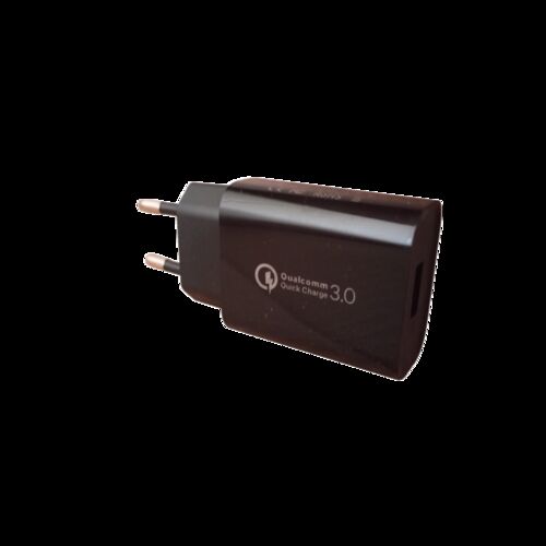 CARGADOR USB RAPIDO QC 3.0 PARA MOVIL NEGRO