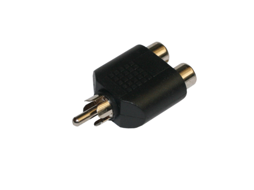 ADAPTADOR RCA MACHO A 2 HEMBRAS