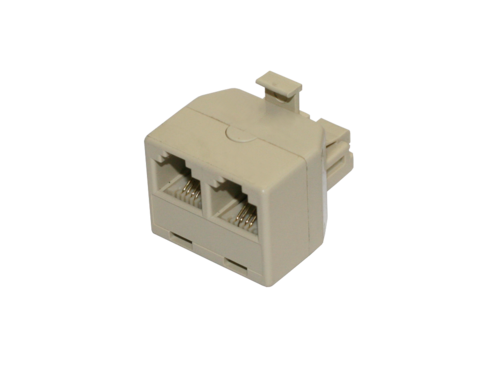 ADAPTADOR MODULAR MACHO A 2 HEMBRAS RJ11 (6P4C)