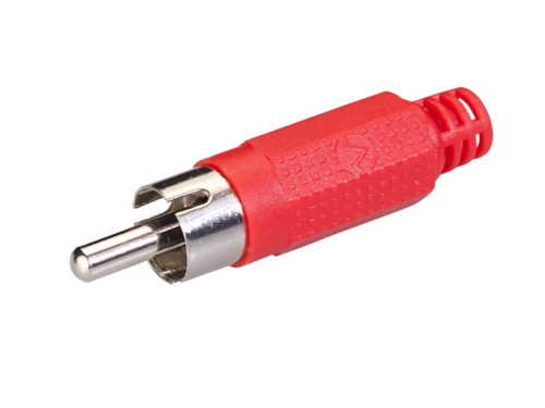 CONECTOR RCA MACHO AUDIO. PLÁSTICO ROJO