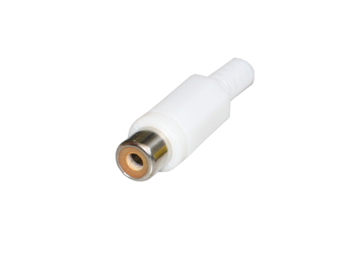 CONECTOR RCA HEMBRA AUDIO. PLÁSTICO BLANCA