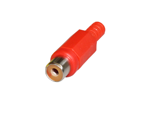 CONECTOR RCA HEMBRA AUDIO. PLÁSTICO ROJA