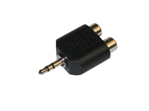 ADAPTADOR JACK MACHO 3.5MM ESTÉREO A 2 RCA HEMBRAS (=E-AC17)