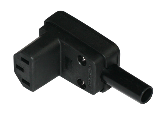 CONECTOR RED IEC320/CEE22 HEMBRA AÉREA ACODADA