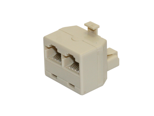 ADAPTADOR MODULAR MACHO A 2 HEMBRAS RJ45 (8P8C)